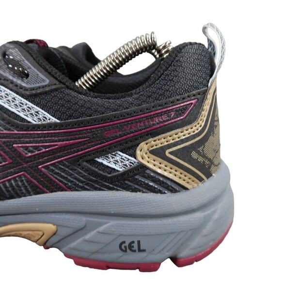 Asics Shoes Womens 8.5 Athletic Trainers Trail Running Gel Venture 7 Active Gray - Picture 5 of 13